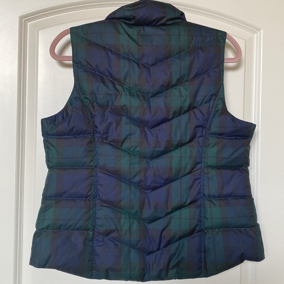 Lands' End Tartan Plaid Puffer Down Vest Women’s S Equestrian Academia preppy - Picture 2 of 8